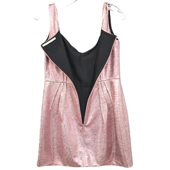 Emilia Wickstead Judi Crepe Rose Gold Metalic Sleeveless Cocktail Mini Dress - Picture 11 of 17
